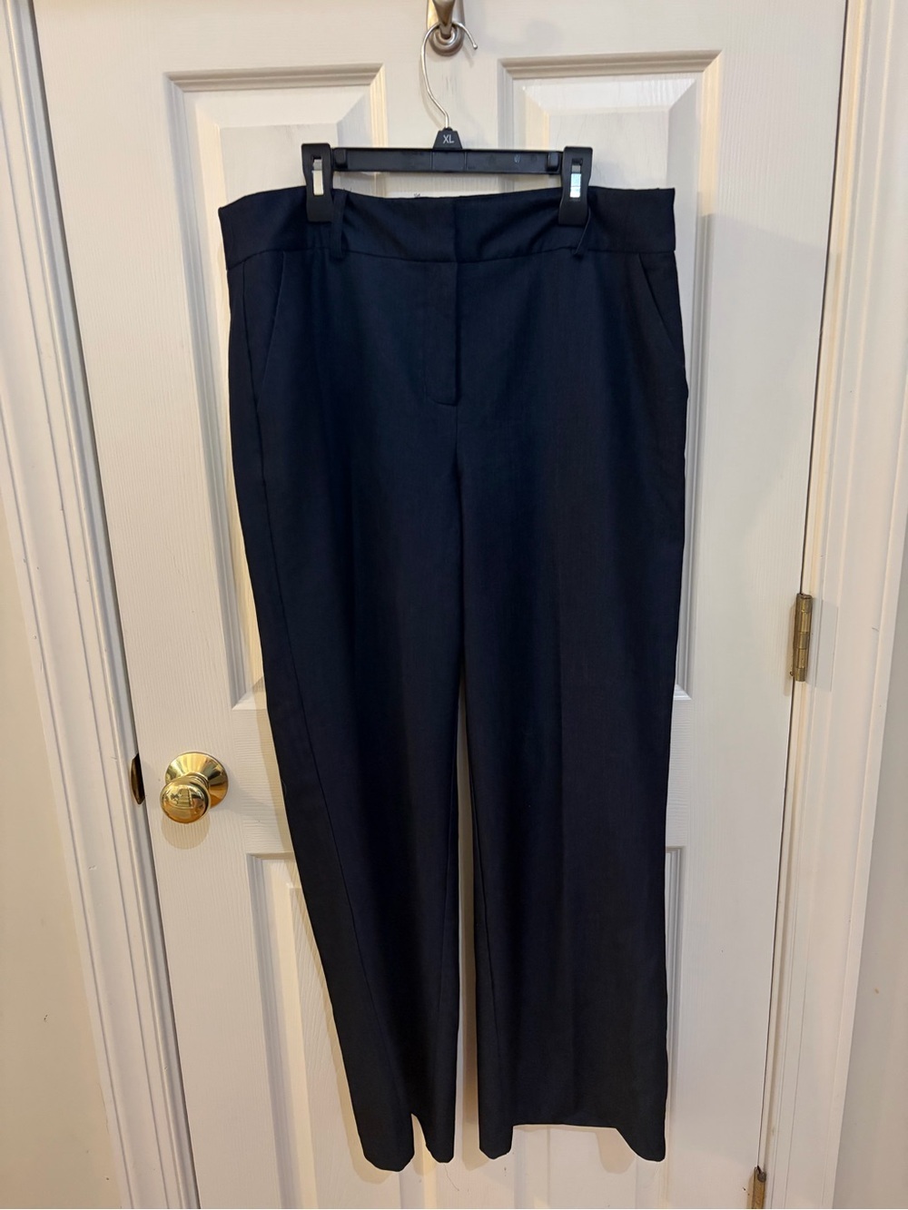 Nicole Miller Navy Blue High Rise Wide Leg Trouser Pants Size 12